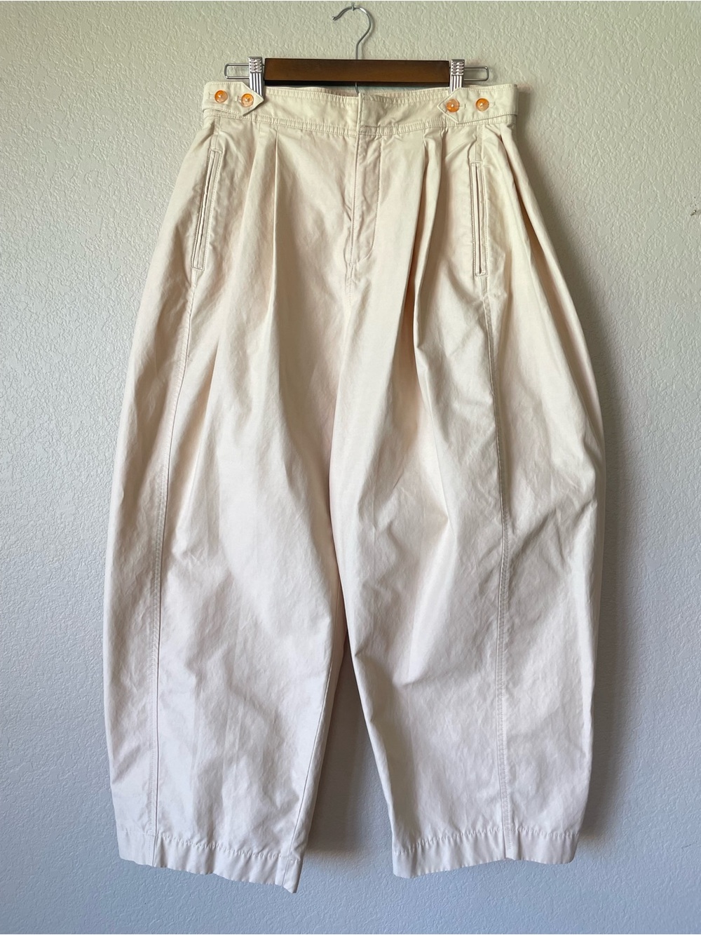 Anthropologie Maeve Ultility Barrel Trouser pants High-Waist Pleated Size 8 - Picture 3 of 11